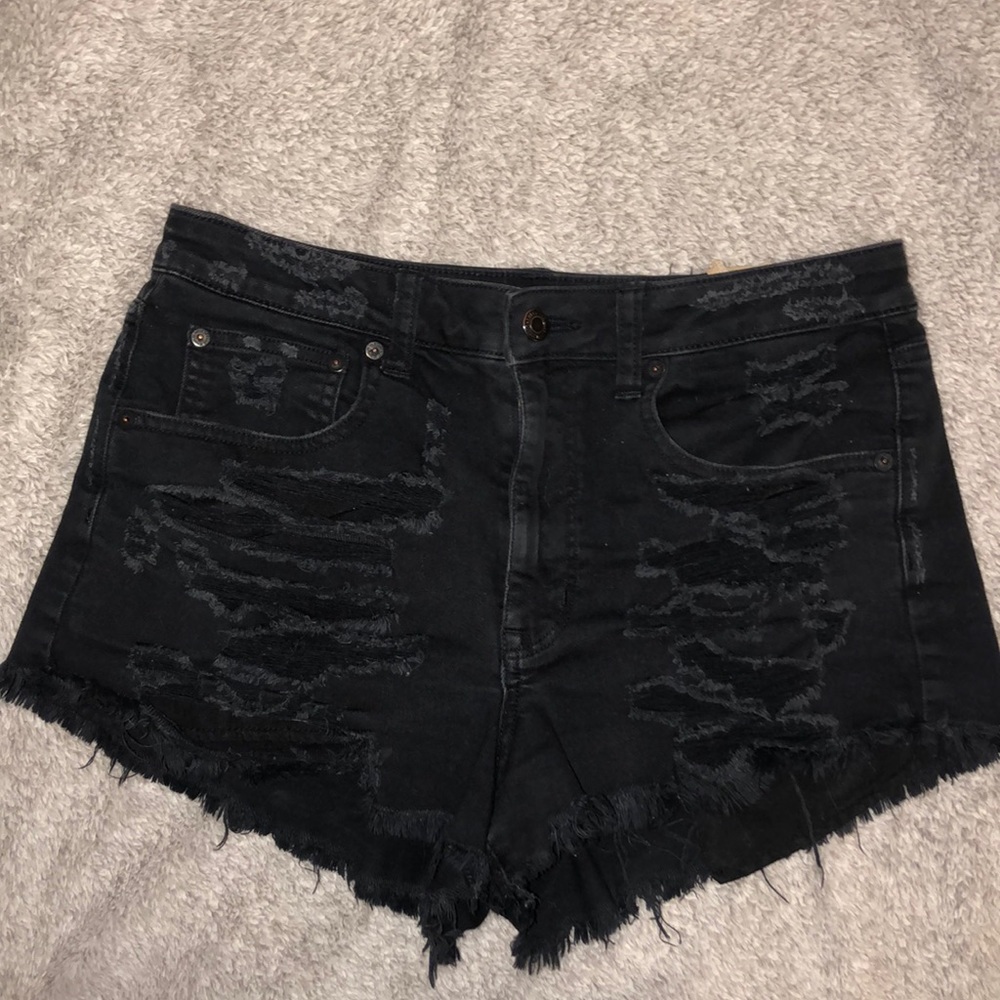 AE black jean shorts